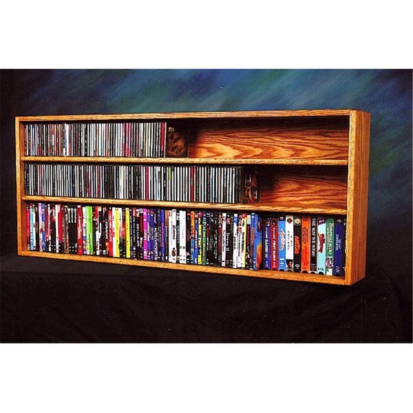 Highboy Solid Oak Wall or Shelf Mount for CD and DVD-VHS tape-Book Cabinet HI142438